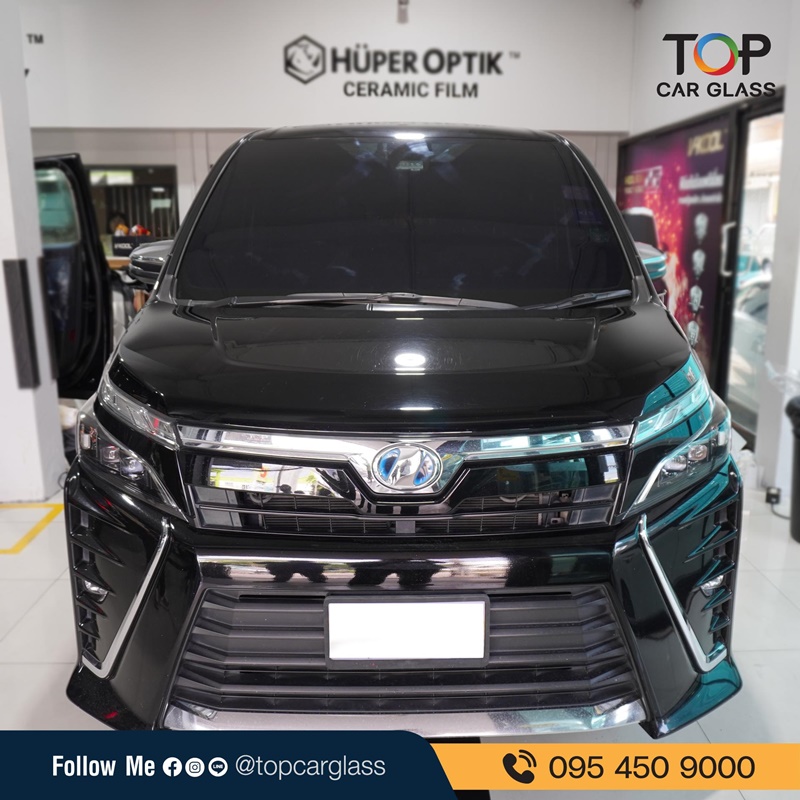 รถตู้ TOYOTA VOXY ติดฟิล์มกรองแสงรถยนต์ V-KOOL BlackxEV