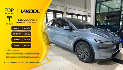 Tesla Model Y ติดฟิล์ม V-Kool Black xEV รอบคัน + ซันรูฟ